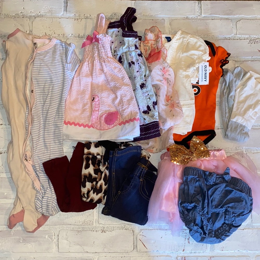 Babygirl 6/9m spring & summer dress pants footie bundle!!